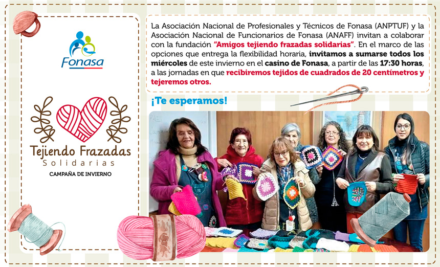 tejiendo frazadas solidarias anptuf anaff